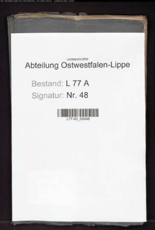 Unterstellung des (dismembrierten) aufgeteilten Gutes Obernhausen unter die Jurisdiktion des Amtes Detmold