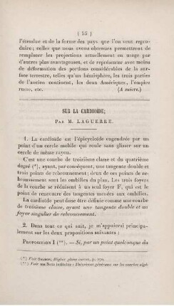 Sur la cardioïde.