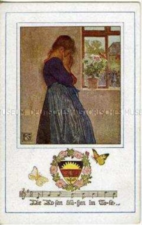 Liedillustration, Postkarte des Deutschen Schulvereins, Nr.1065