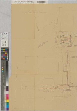 Münster (Münster) Regierung Warmwasserheizungsanlage Lageplan der Fernleitungen (1953) 1 : 100 86 x 86 Pause Regierung Münster Nr. 33979
