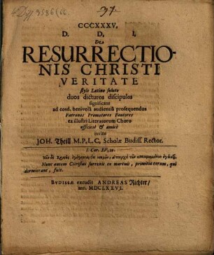 De resurrectionis Christi veritate