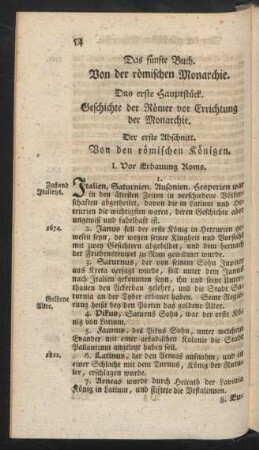 Das fünfte Buch. Von der römischen Monarchie.