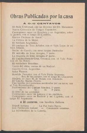 Obras publicadas por la casa