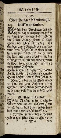 XXIV. Vom Heiligen Abendmahl. - XXV. Danck-Lieder.
