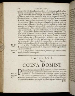 Locus XVII. De Coena Domini