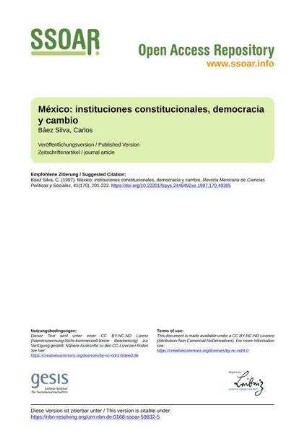 México: instituciones constitucionales, democracia y cambio