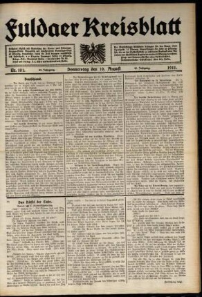 Ausgabe vom Donnerstag, den 10. August 1911.