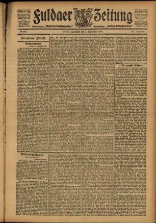 Zweite Ausgabe vom Samstag, den 07. Dezember 1907.