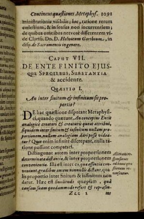 Caput VII. De Ente Finito Ejusque Speciebus, Substantia & accidente.