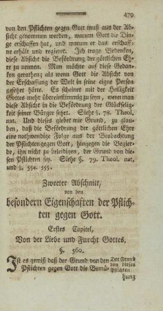 Zweeter Abschnitt, von den besondern Eigenschaften der Pflichten gegen Gott.