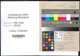 Entnazifizierung Charlotte Lorenz , geb. 13.06.1915 ()