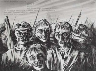 Figurengruppe mit Gewehren und Bajonetten