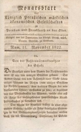 Num. 11. November 1822.