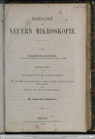 2: Beiträge zur neuern Mikroskopie