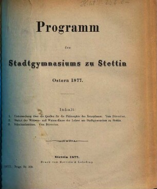 Programm : Ostern .... 1876/77