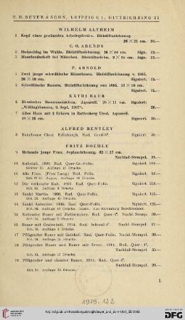 No. 1 - 617 [Altheim - Zorn]