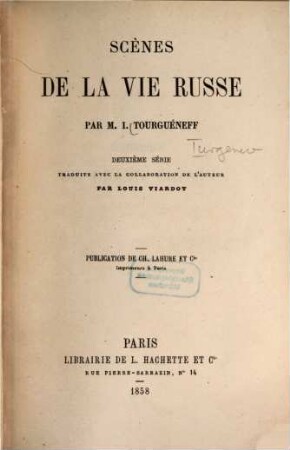 Scènes de la vie russe : Par M. J. Tourgueneff. Nouvelles russes, 2