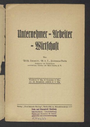 Unternehmer-Arbeiter-Wirtschaft