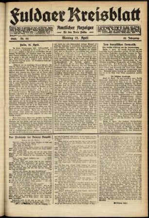 Ausgabe vom Montag, den 12. April 1920.