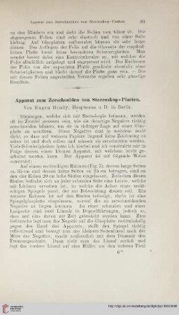 Apparat zum Zerschneiden von Stereoskop-Platten