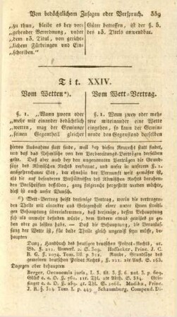 Tit. XXIV. Vom Wett-Vertrag