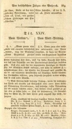 Tit. XXIV. Vom Wett-Vertrag