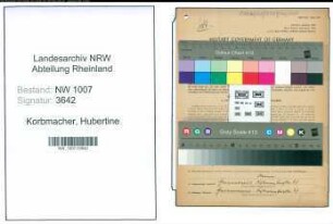 Entnazifizierung Hubertine Korbmacher , geb. 05.01.1907 ()