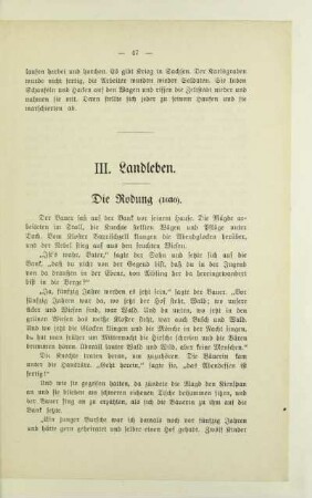 III. Landleben
