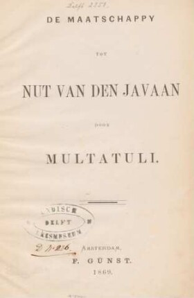 De maatschappy tot nut van den Javaan