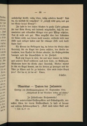 89-97, 12. Mauritius - Patron der Infanterie