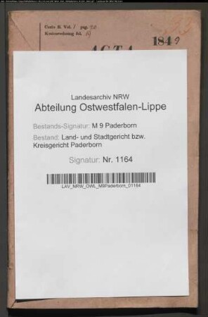 Erblasser: Ficke, Maria Franziska, geb. Haberhausen: