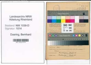Entnazifizierung Bernhard Duering , geb. 02.05.1896 (Tischler)