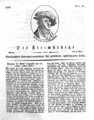 Nro. 78, Montag, den 18. April 1808