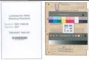 Entnazifizierung Heinrich Deboeser , geb. 14.11.1901 (Beamter)