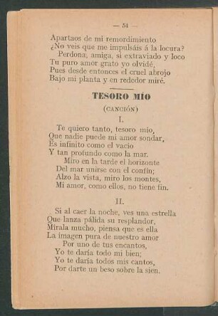 Tesoro mío : (Canción)