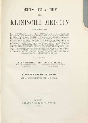 Deutsches Archiv für klinische Medizin. 21, 21. 1878