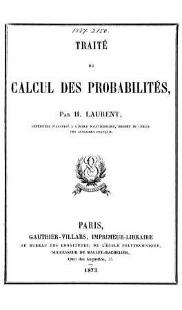 Traité du calcul des probabilités