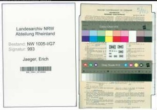 Entnazifizierung Erich Jaeger , geb. 03.11.1920 (Student)