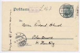 Postkarte an Richard Dehmel