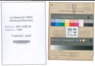 Entnazifizierung Josef Friedrichs , geb. 11.03.1895 (Beamter)