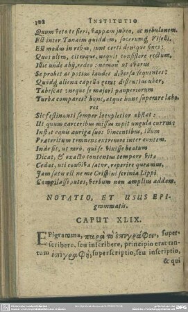 Caput XLIX. Notatio, Et Usus Epigrammatis