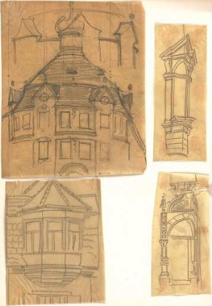 Ostenrieder, Maximilian; u. a. Deutschland; Luxemburg; Österreich; Schweiz; Südtirol (Italien); USA; Gebäude-, Turm- und Detailstudien - Türme (Perspektiven, Teilansicht)