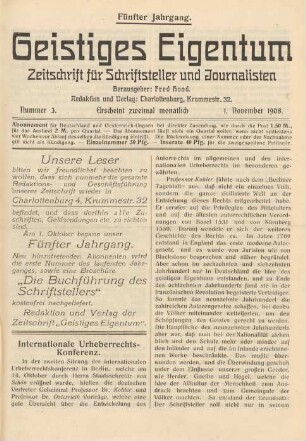 Nummer 3 (1. November 1908)