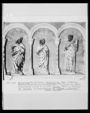 Männliche Heiligenfiguren (Rochus, Cosmas und Damian)
