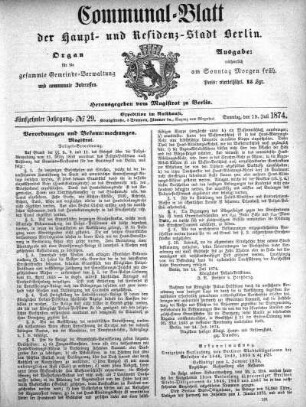 1874,29: No. 29, 19. Juli 1874