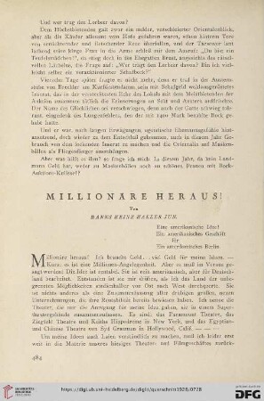 8: Millionäre heraus!
