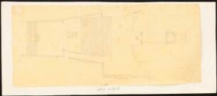 Die kleinen Pyramiden, Gizeh: Grundrisse und Schnitte der Pyramiden VII, VIII, IV, Maßangaben (Nach- oder Durchzeichnung)