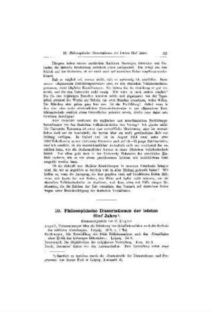 Philosophische Dissertationen der letzten fünf Jahre
