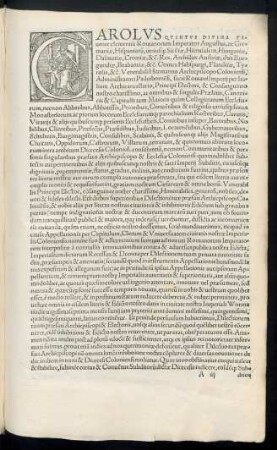 Carolus Quintus Divina Favente clementia Romanorum Imperator Augustus ...