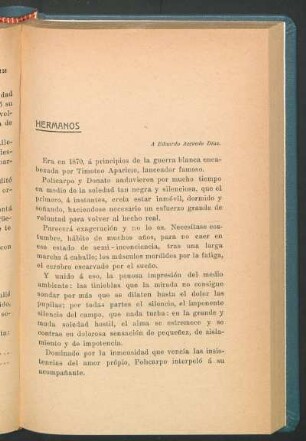 Hermanos : A Eduardo Acevedo Díaz.